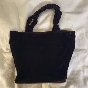 purple velvet purse